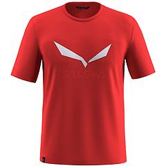 Salewa T-shirt Solid Logo Dri-rel Manica Corta Rosso Bianco