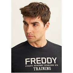 freddy t-shirt con logo centrale e dettaglio camouflage jet black uomo medium