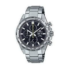 casio orologio cronografo quadrante nero acciaio inox