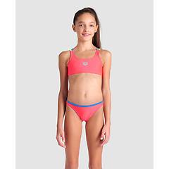 arena bikini bambina fluo red-blue china-soft green-blue china