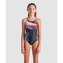arena pezzo unico bambina black-calypso coral-multi