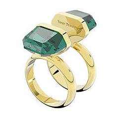 Swarovski Anello Lucent Chiusura Magnetica Verde Placcato