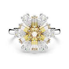 Swarovski Anello Cocktail Idyllia Taglio Misto Fiore Giallo