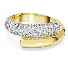 swarovski anello dextera bianco placcato color oro 50