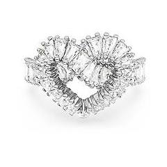 Swarovski Anello Matrix Taglio Misto Cuore Bianco Placcato