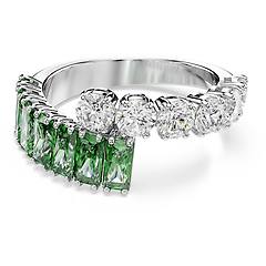 swarovski anello matrix taglio misto verde placcato rodio 50