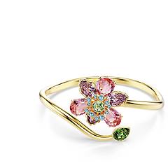 swarovski bracciale rigido idyllia taglio misto fiore multicolore placcato color oro s