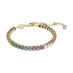 swarovski bracciale tennis matrix taglio round multicolore placcato color oro
