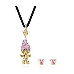 Swarovski Set Good Luck Trolls Troll Rosa Placcato Color