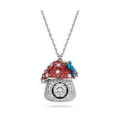 Swarovski Pendente Alice In Wonderland Fungo Rosso Placcato