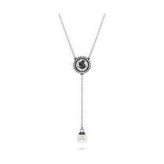Swarovski Pendente A Y Swan Crystal Pearl Cigno Grigio Placcato