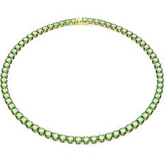 swarovski collana matrix tennis taglio tondo media verde placcato color oro