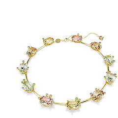 swarovski collana gema taglio misto multicolore placcato color oro