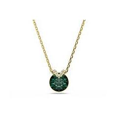 swarovski pendente bella v taglio round verde placcato color oro os