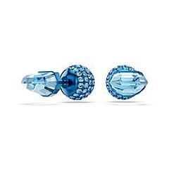 Swarovski Orecchini A Lobo Lucent Pavé Sfera Blu Finitura