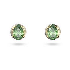 Swarovski Orecchini A Lobo Stilla Taglio Pear Verdi Placcato