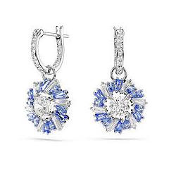 Swarovski Orecchini Pendenti Idyllia Taglio Misto Fiore Blu