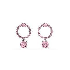 Swarovski Orecchini Pendenti Attract Taglio Round Rosa Placcato
