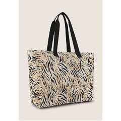 Freddy Freddy. Borsa Shopper In Canvas Animalier Con Zip