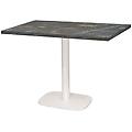 tavolo round rettangolare con struttura bianca 120x70x75 cm (lxlxh) piano tavolo grigio pietra
