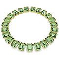 collana tennis millenia cristalli oversize taglio ottagonale verde placcato color oro os