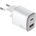 caricabatterie da muro 35w usb-c usb-a bianco