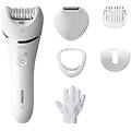 epilatore series 8000 bre715/00 senza fili 2 velocit&agrave; 4 testine wet & dry