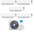 climatizzatore penta split serie elegance 9+9+9+12+12 con m5oe-42hfn8-q inverter r 32 wi-fi optional