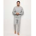 pigiama lungo da uomo melange con tasche daily loungewear / grigio melange / xl grigio melange