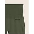 leggings seamless 7/8 con vita alta e inserti in costina agave green donna exsmall/small