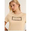 t-shirt manica corta con grafica animalier e logo pebble donna medium