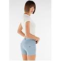shorts wr. up in denim navetta ecologico fondo sfrangiato e abrasioni blue fog donna large