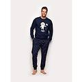 pigiama lungo in cotone interlock stampa spazio – that's amore / blu notte / xl blu notte