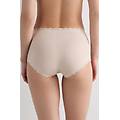 culotte vita alta in cotone e pizzo donna naturale taglia 5