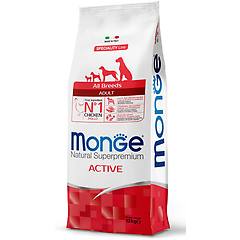 monge pollo active cibo secco cani adulti sacco 12 kg