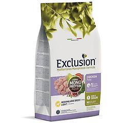 exclusion mediterraneo monoprotein noble grain crocchette pollo light per cani sacco 12kg