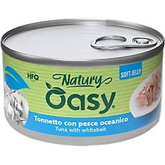 oasy natury cat adult soft jelly 150 gr tonnetto con pesce oceanico confezione da 6 pezzi cibo umido per