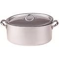 - casseruola ovale 2 maniglie con coperchio diametro 34 cm linea alluminio 3 mm