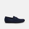 mocassini in suede da uomo blu