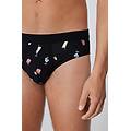 slip in cotone elasticizzato stampato uomo nero tamaño l