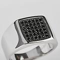 anello chevalier gentleman argento rodiato cubic zirconia collezione gentleman misura 64 bianco