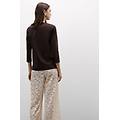 maglia manica 3/4 scollo a barchetta in elevated cotton donna marrone taglia s