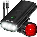 set di luci per bici va0112 + va0156 anteriore e posteriore usb-c