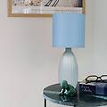 lampada da tavolo uno blu altezza 37 cm tessuto/ceramica