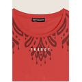 canotta in jersey con stampa floreale sulle spalle poppy red donna small