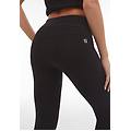 leggings n. o. w. vita media jersey effetto denim sostenibile jeans nero-cuciture in tono donna