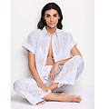 camicia corta da donna sangallo / bianco ottico / l bianco ottico