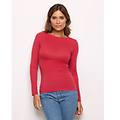 maglia a barchetta basic in tencel modal con cashmere / rubino / xl rubino