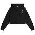 felpa corta oversize con zip e cappuccio e stampa snoopy