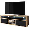 - mario mobile tv / tavolino tv per salotto / porta tv con scomparti / luci led (quercia dorata /